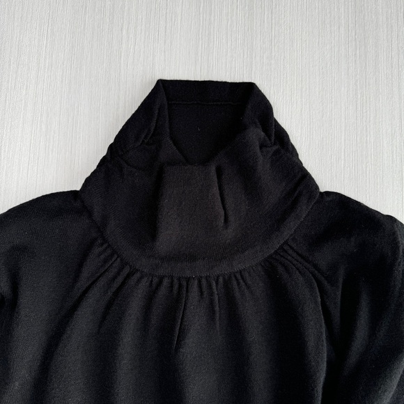 EXPRESS High Ribbed Blouson Sleeve‎ Turtleneck Sweater Black S Party Office New - Picture 3 of 13